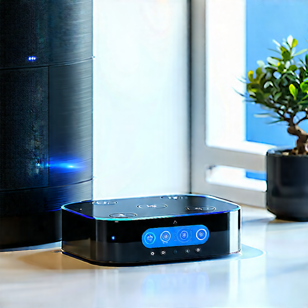 Smart Home Device With User Interface With Black Device,
