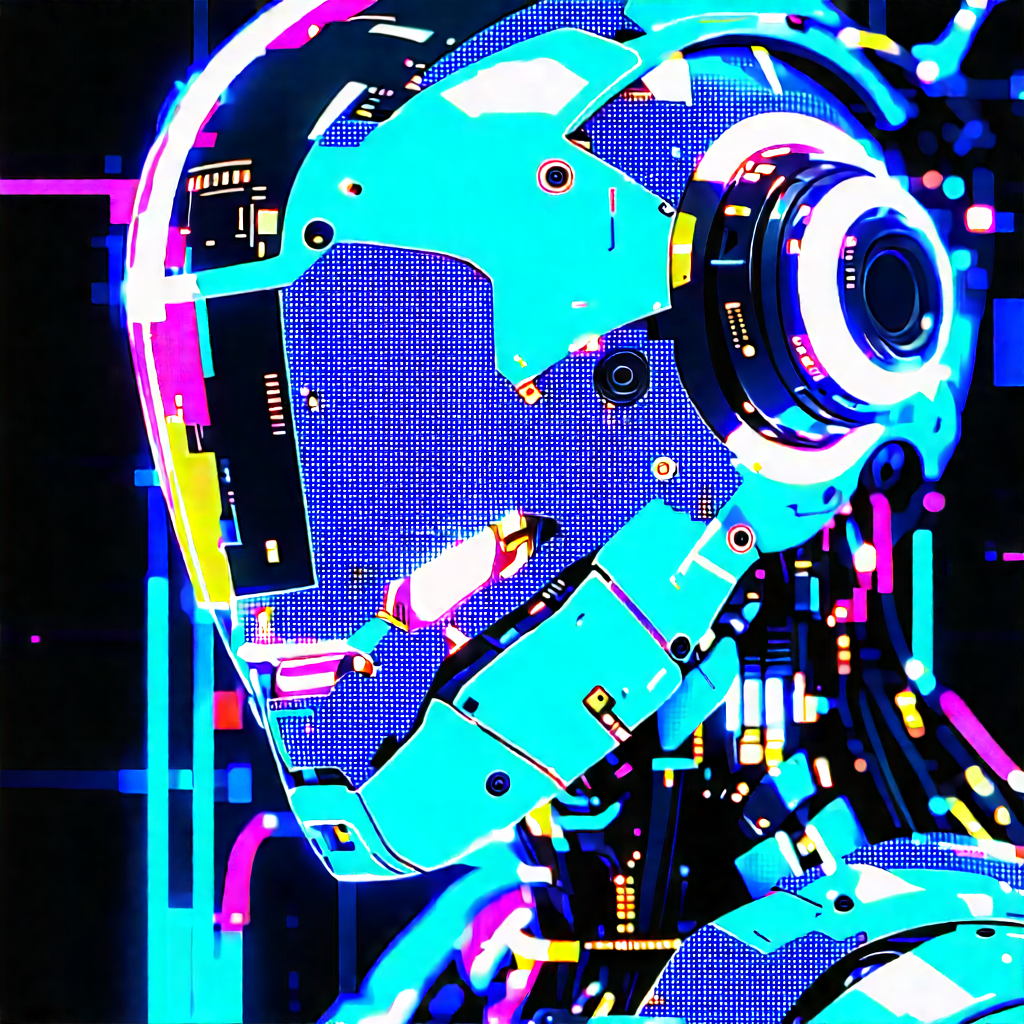 Robot with neon accents