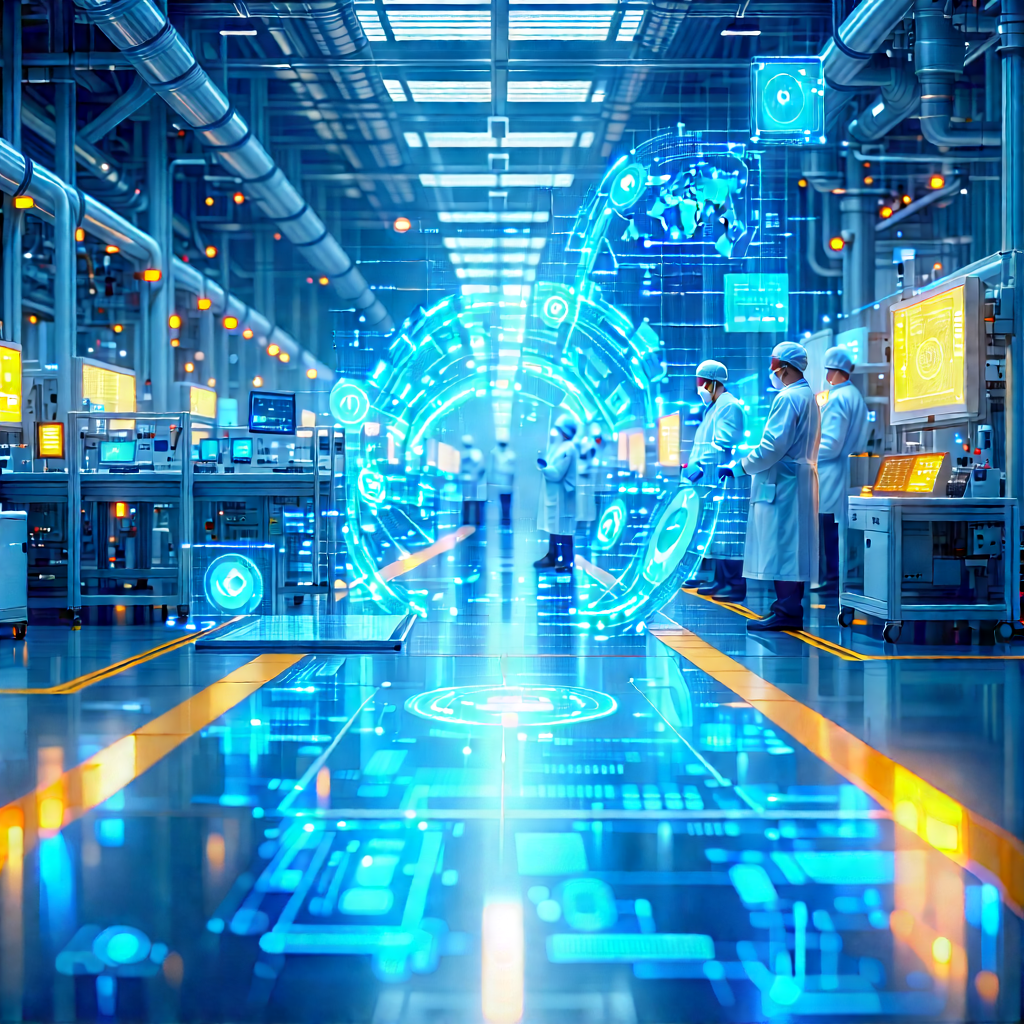 Healthcare Technology In Manufacturing Facility With Image, There