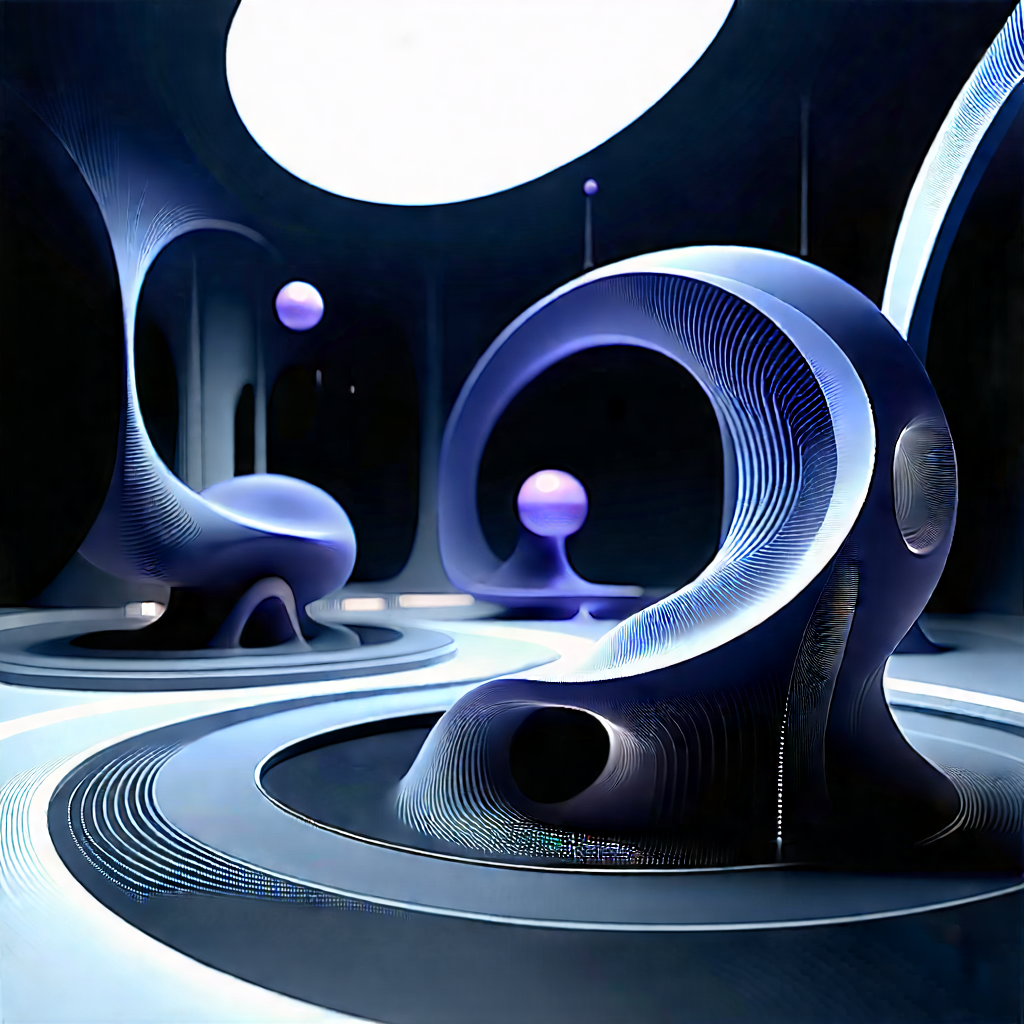 Futuristic (digital:1.25) workspace