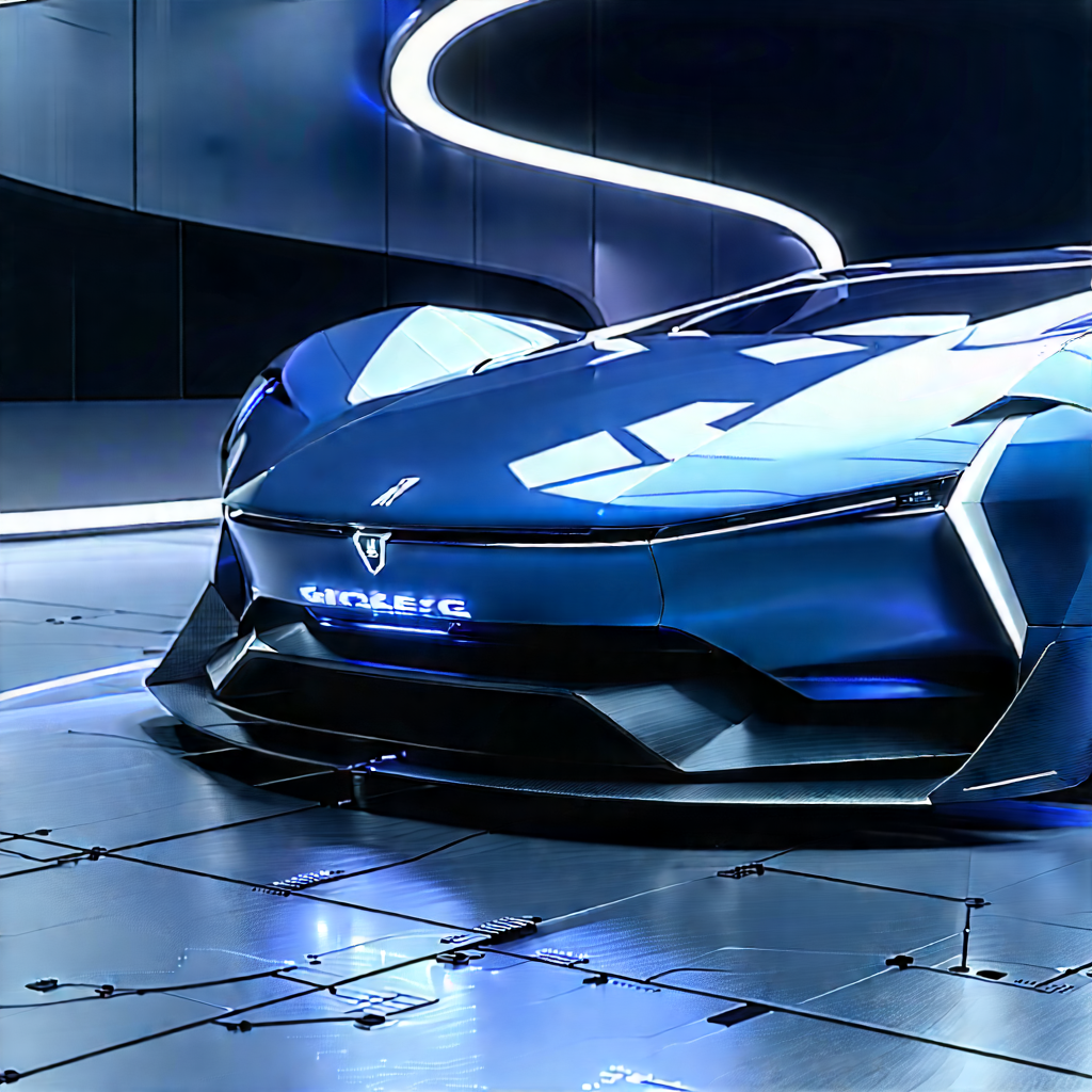 Innovative Electric Vehicle Design With Blue Sports