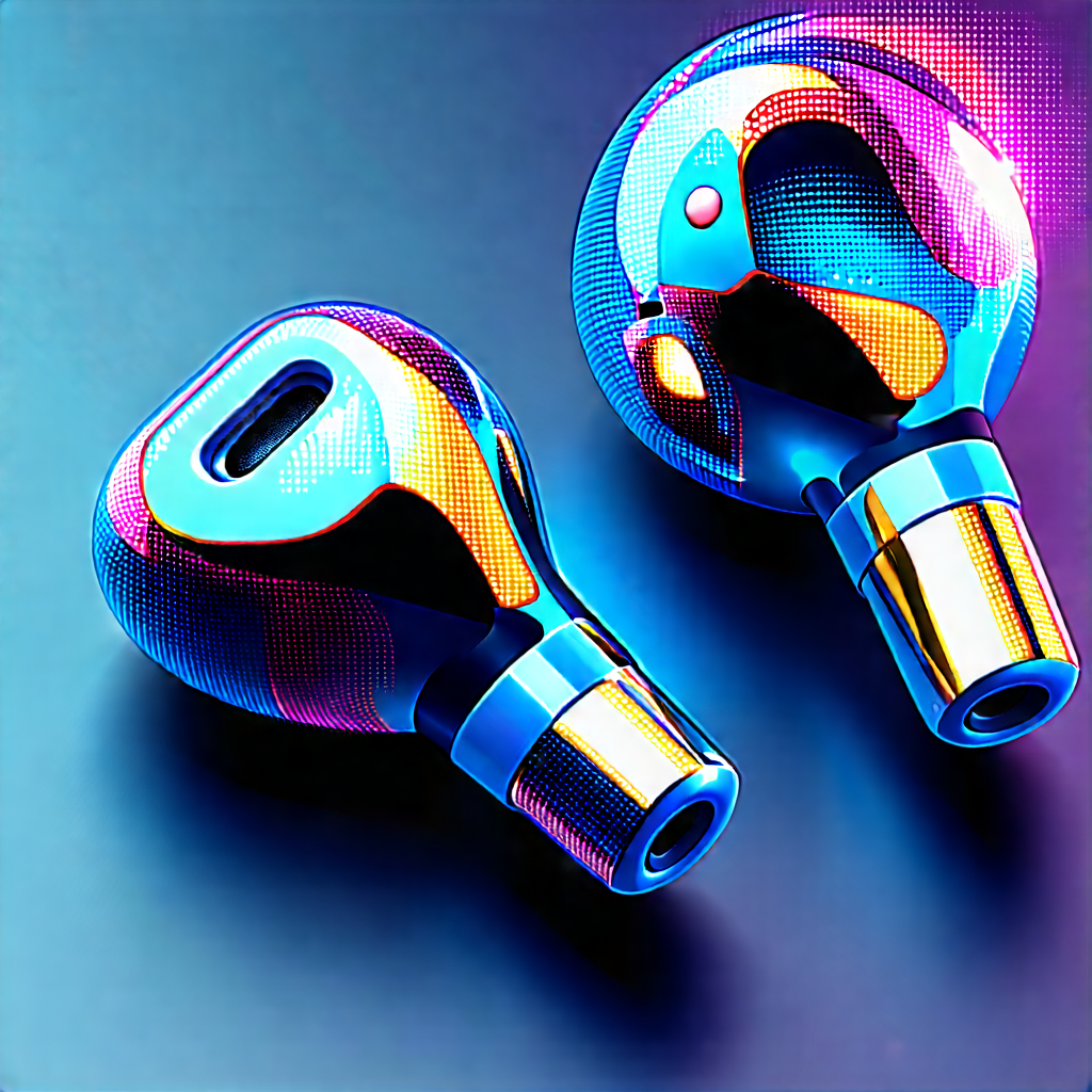 Wireless Earbuds With Digital Artwork With Earphones, Each