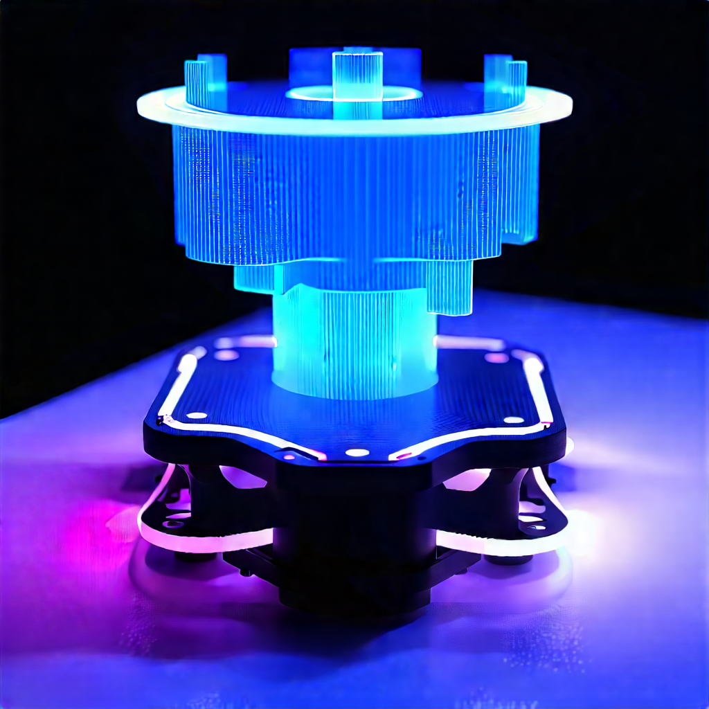 3d Printer With Neon Accents With Blue Purple