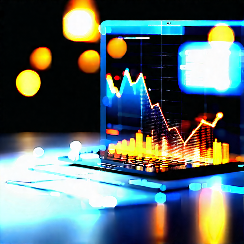 Financial Technology In Tech Office With Laptop Computer
