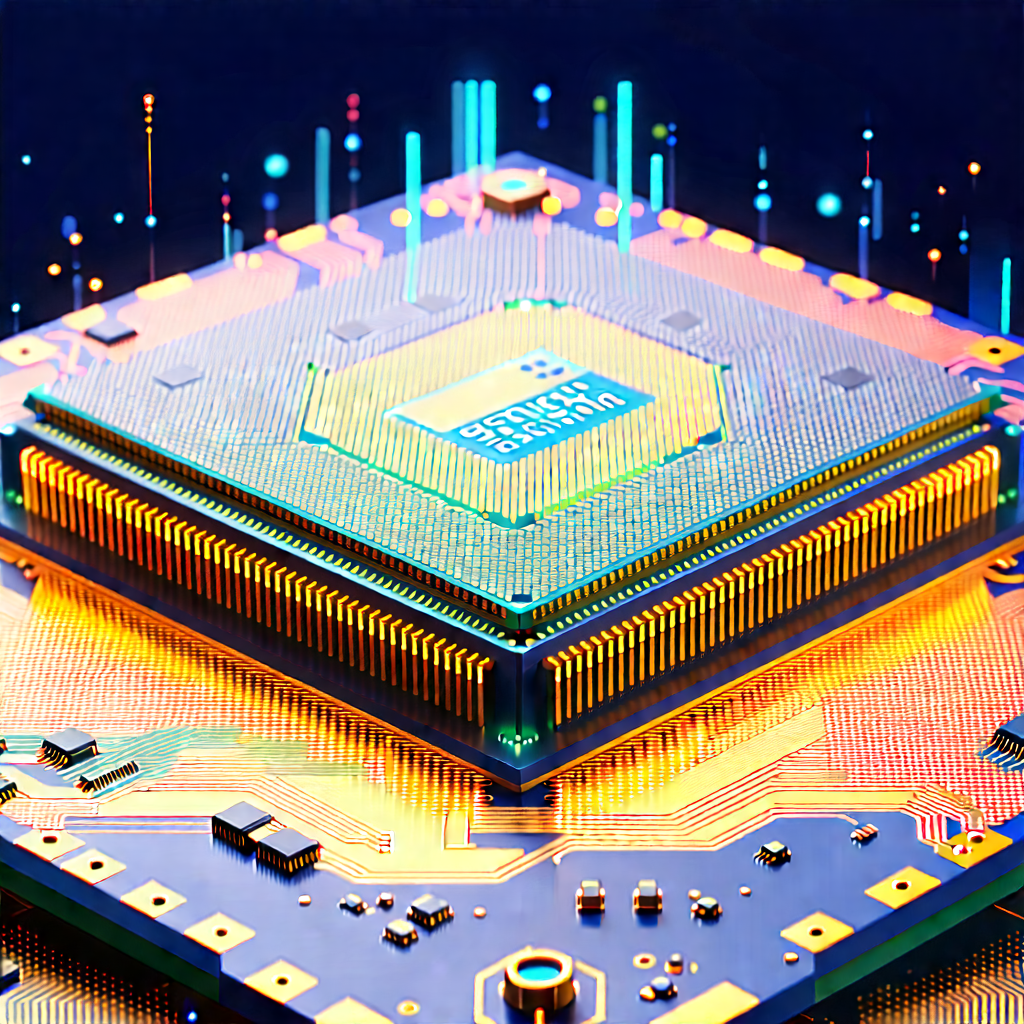 Close-up Of Microprocessor With Close-up Computer