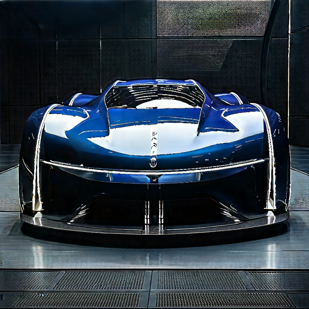 Automotive Technology In Design Studio With Sleek Blue