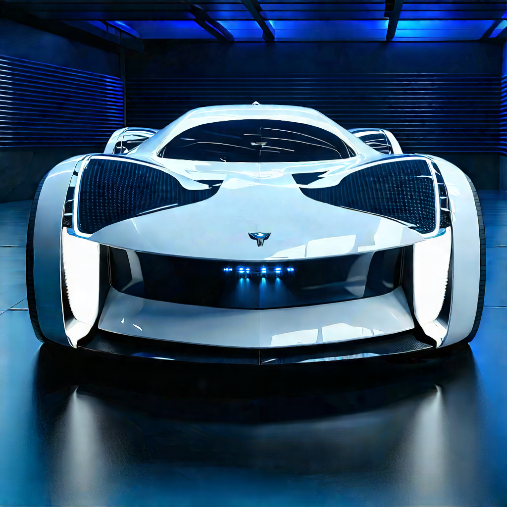 Innovative Electric Vehicle Design With Sleek White