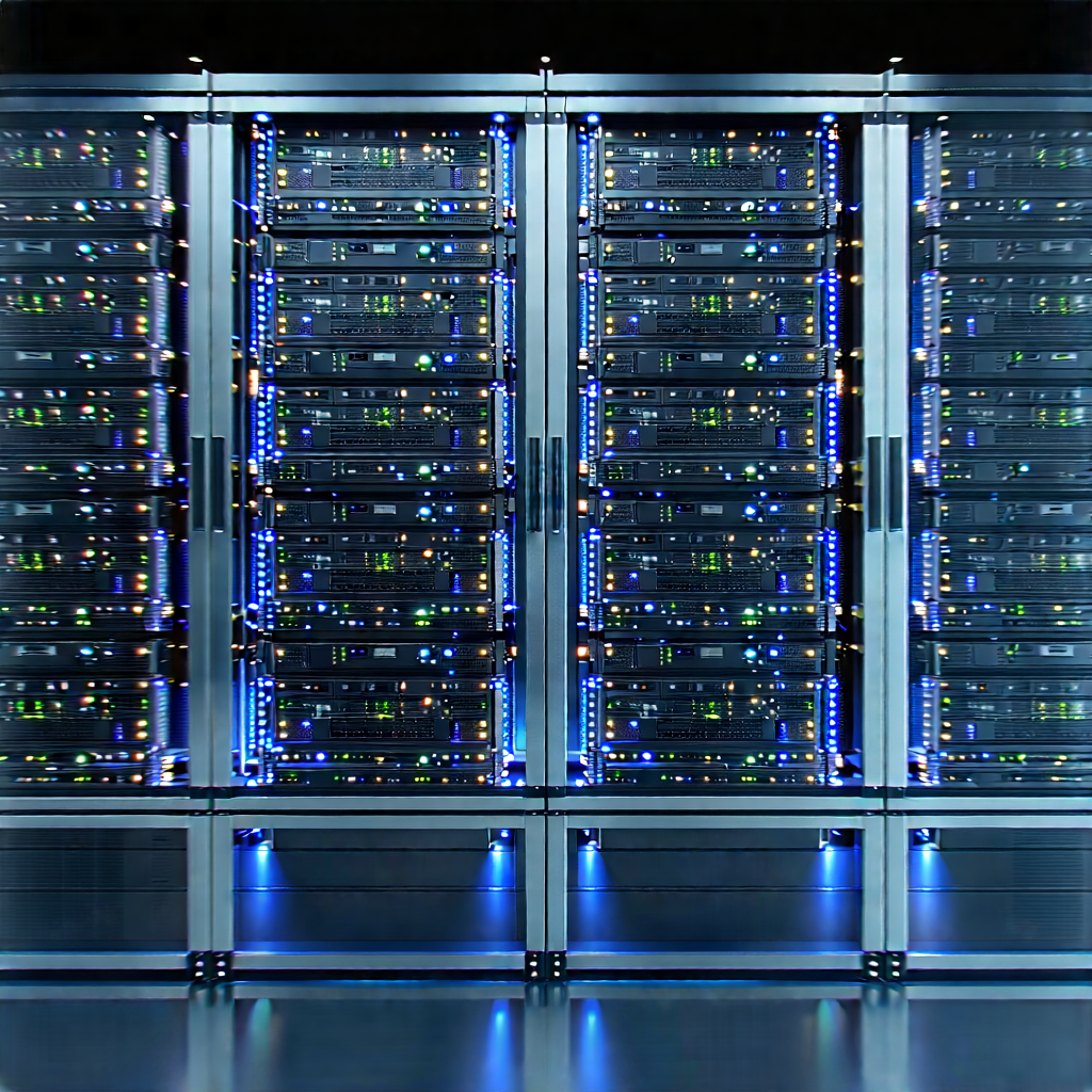 Server Rack With Laser Scanning With Large Computer
