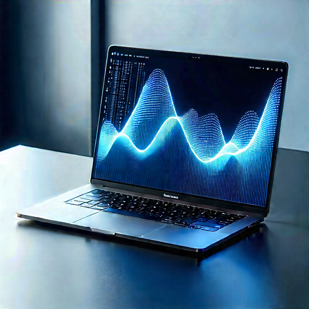 Laptop With Data Visualization With Laptop Computer