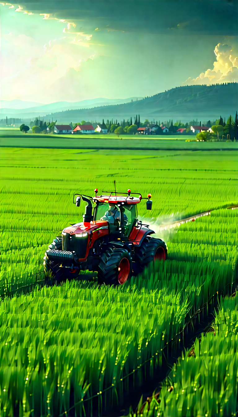 Agricultural Technology In Field Deployment With Tractor Driving