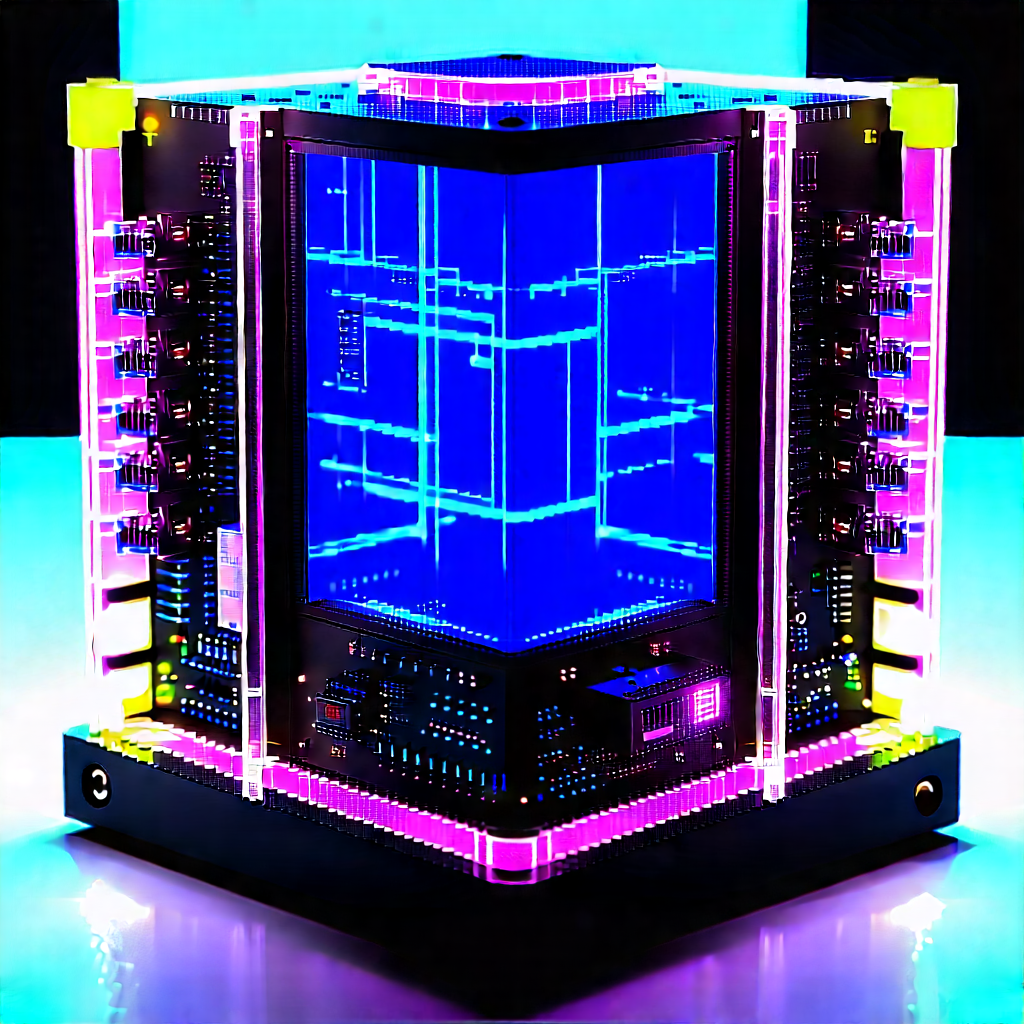 Quantum computer with neon accents