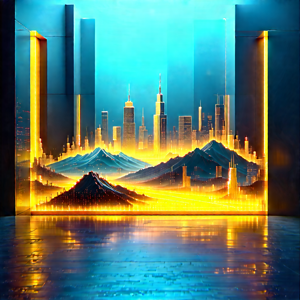 (digital:1.1) Transformation Visualization With Futuristic Cityscape