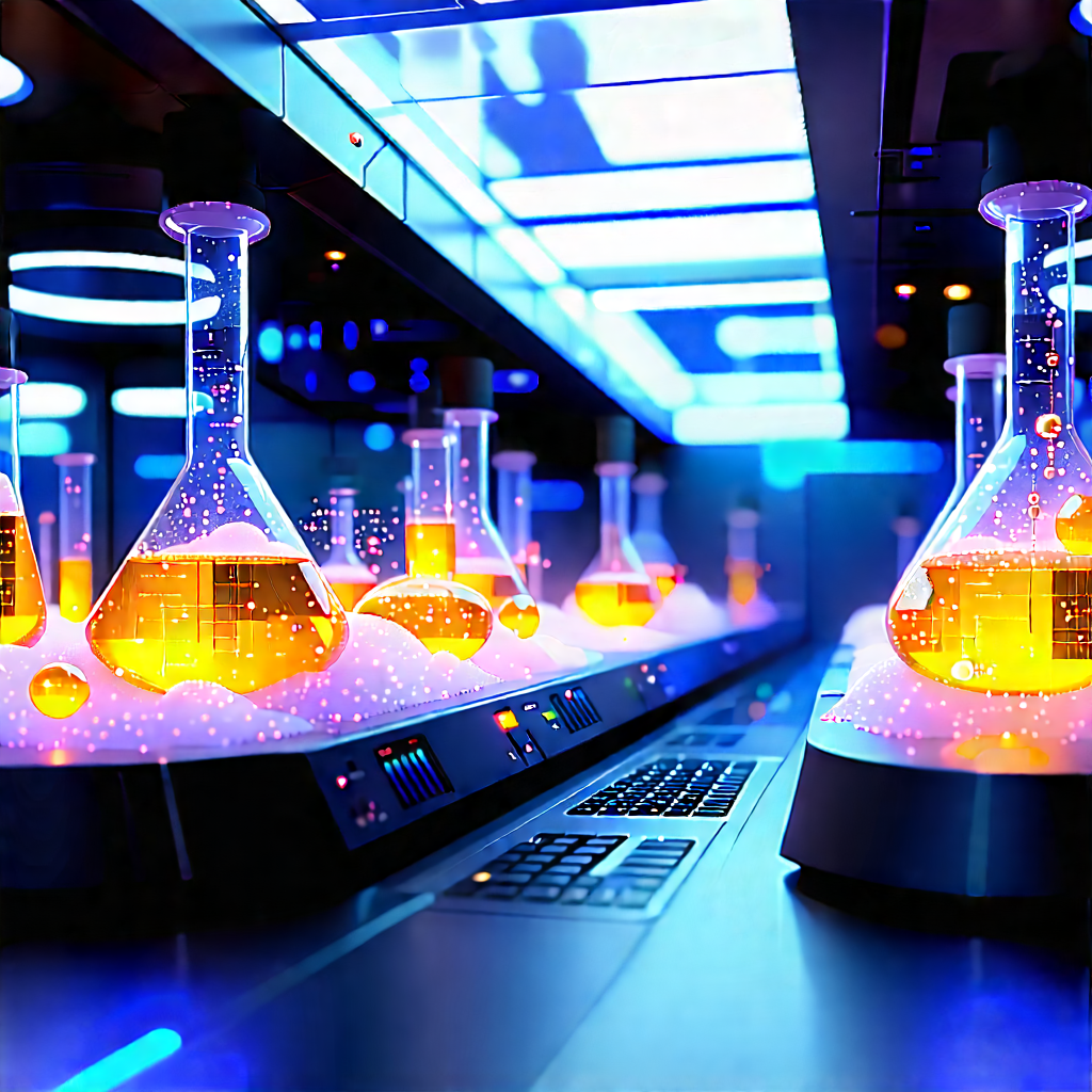 Futuristic Research Laboratory With Image, There
