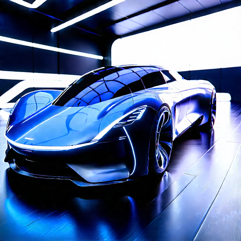 Innovative Electric Vehicle Design With Futuristic Blue