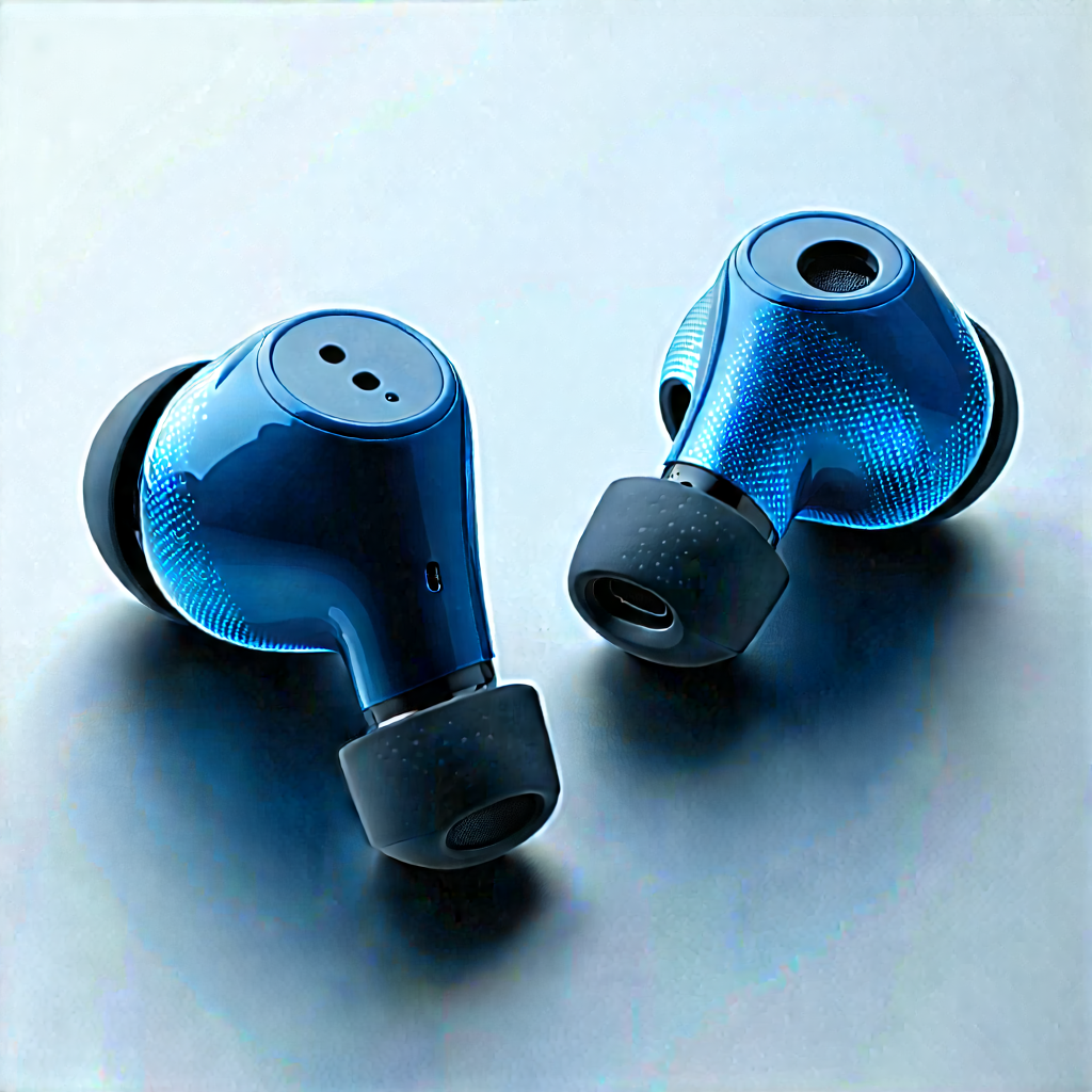 Wireless Earbuds With (digital:1.43) Artwork With Blue Earphones