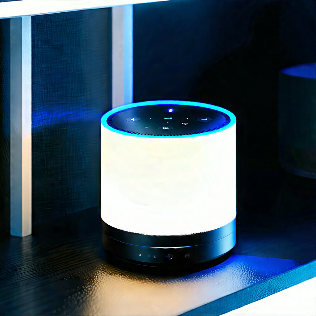 Smart home (device:1.23) with glowing screen