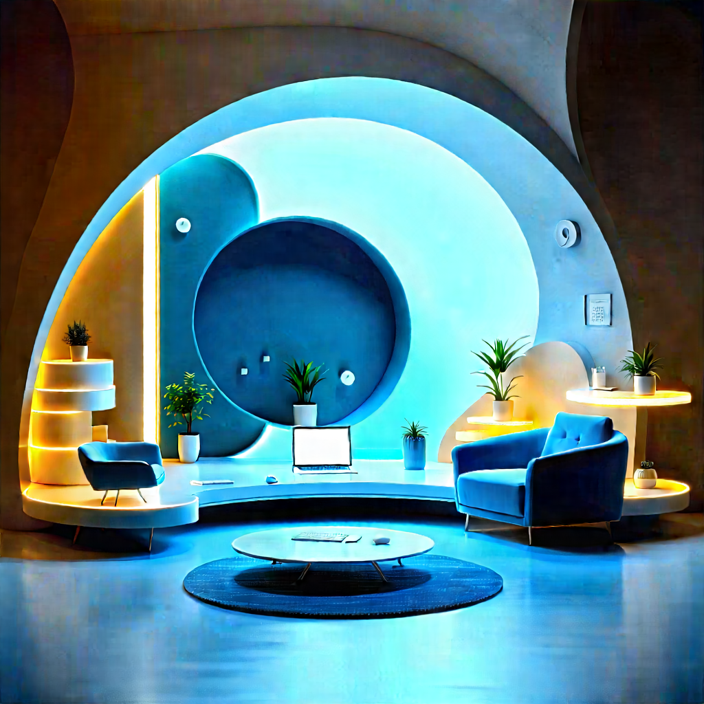 Futuristic Tech Startup Office With Modern Living