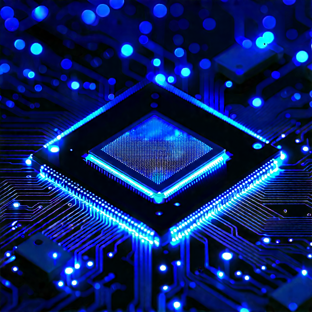 Microchip with blue light (glow:1.39)