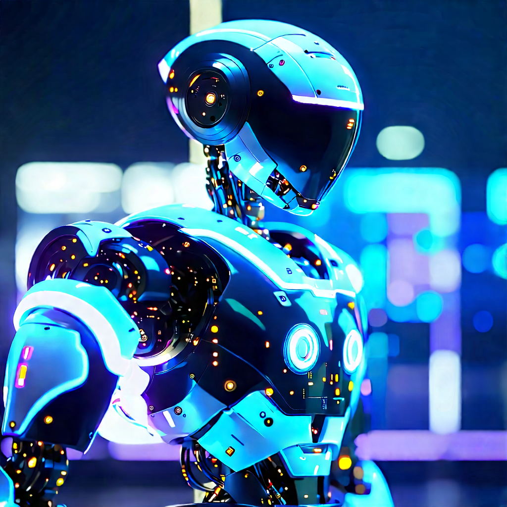 Robot with neon accents