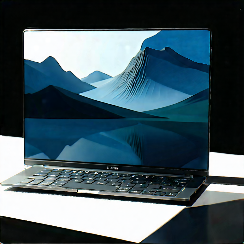 Laptop with digital artwork