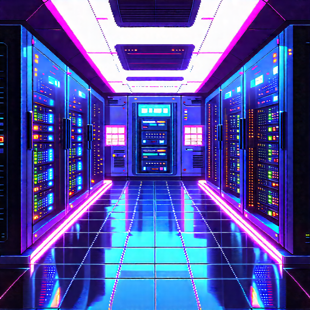 Futuristic Server Room With Image, There
