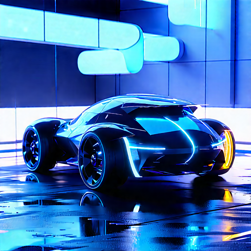 Innovative Electric Vehicle Design With Futuristic Parked