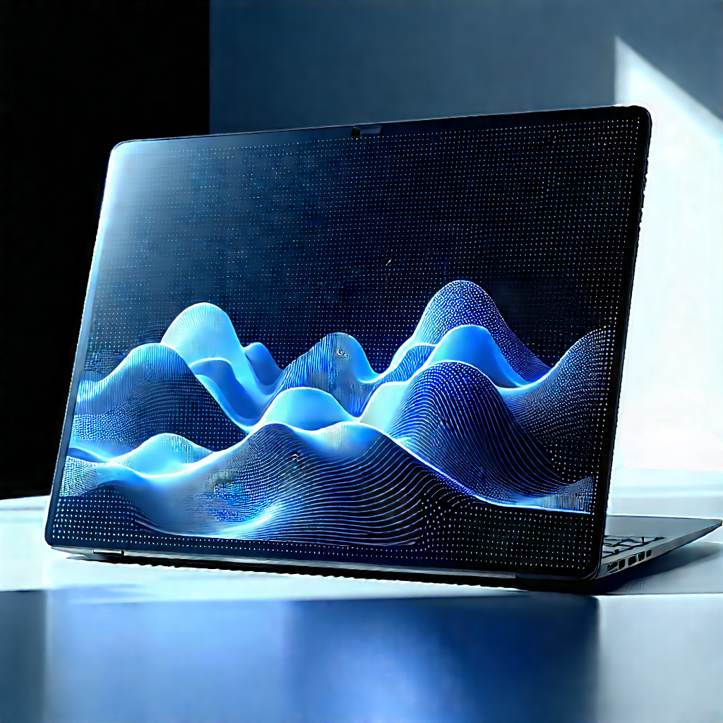 Laptop With Data Visualization With Laptop Computer