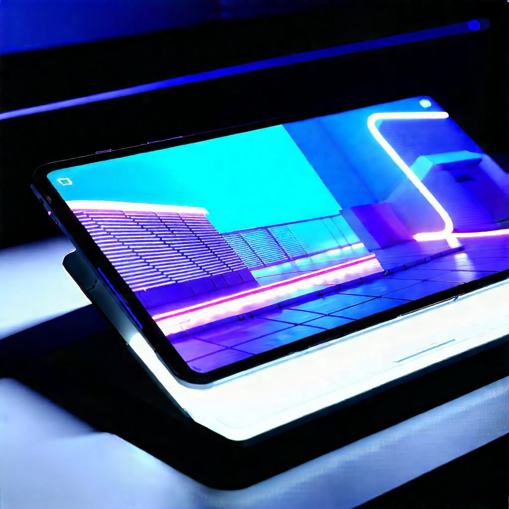 Tablet With (digital:1.29) Artwork With Cell Phone