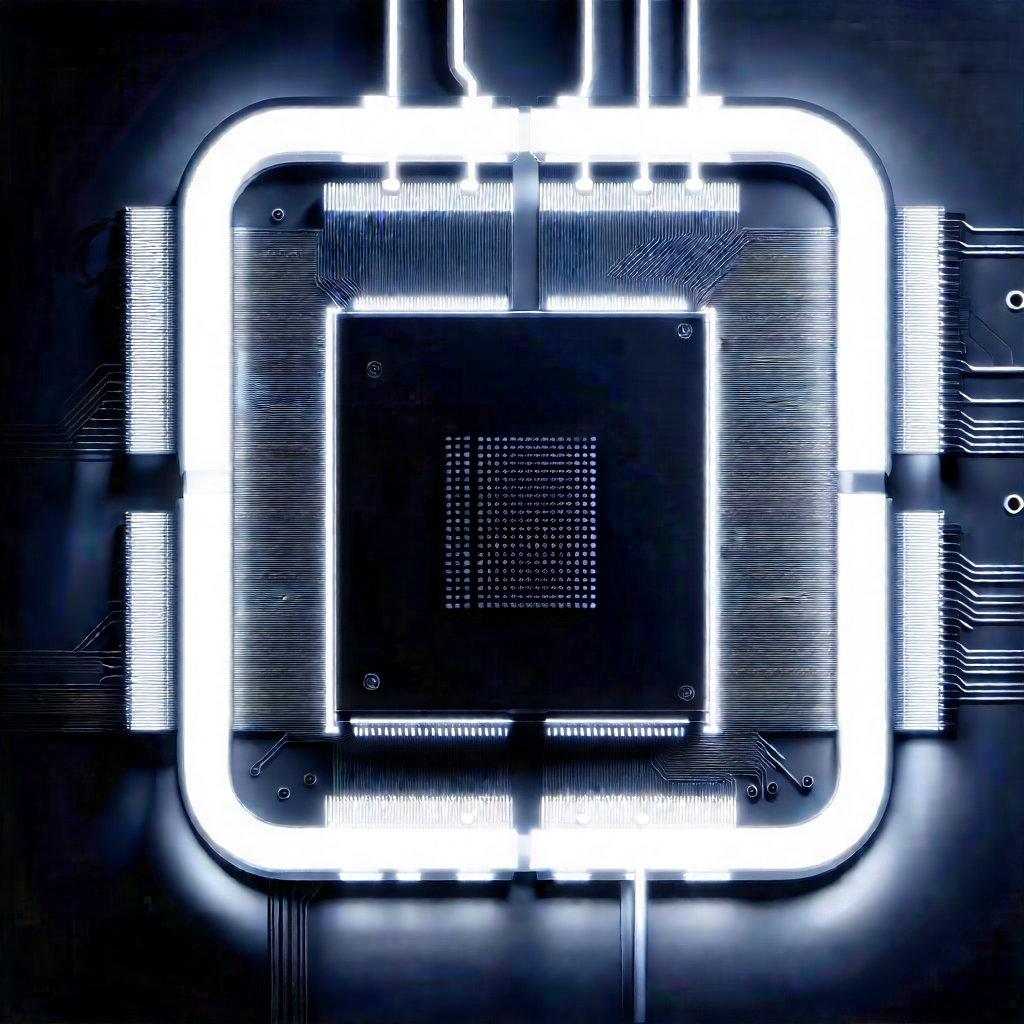 Microchip with neon accents