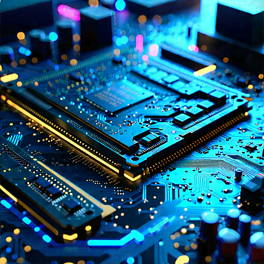 Close-up Of Memory Module With Close-up Computer