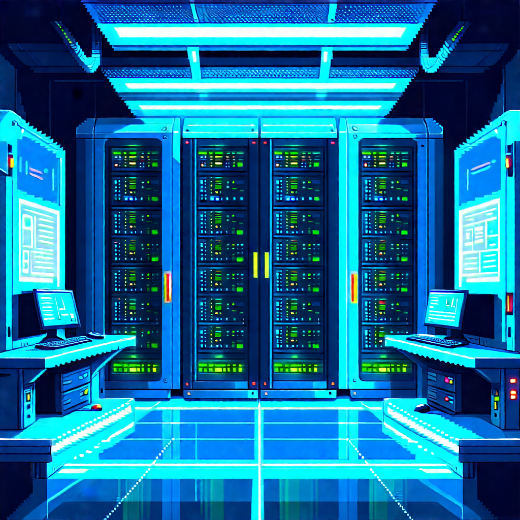 Futuristic Server Room With Image