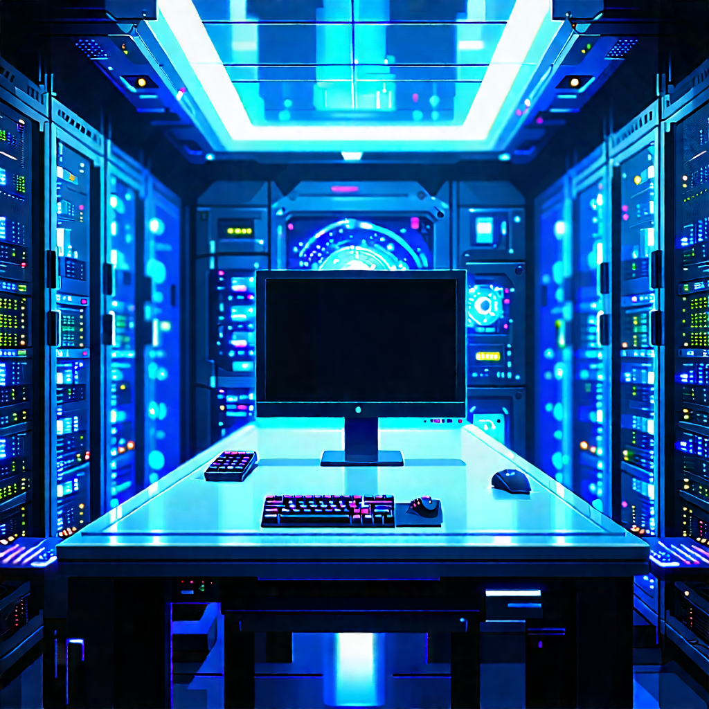 (futuristic:1.46) server room