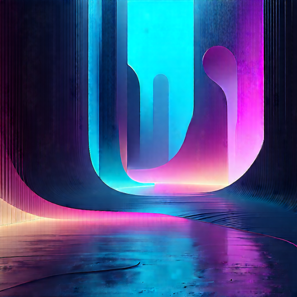 Futuristic Digital Workspace With Image, There