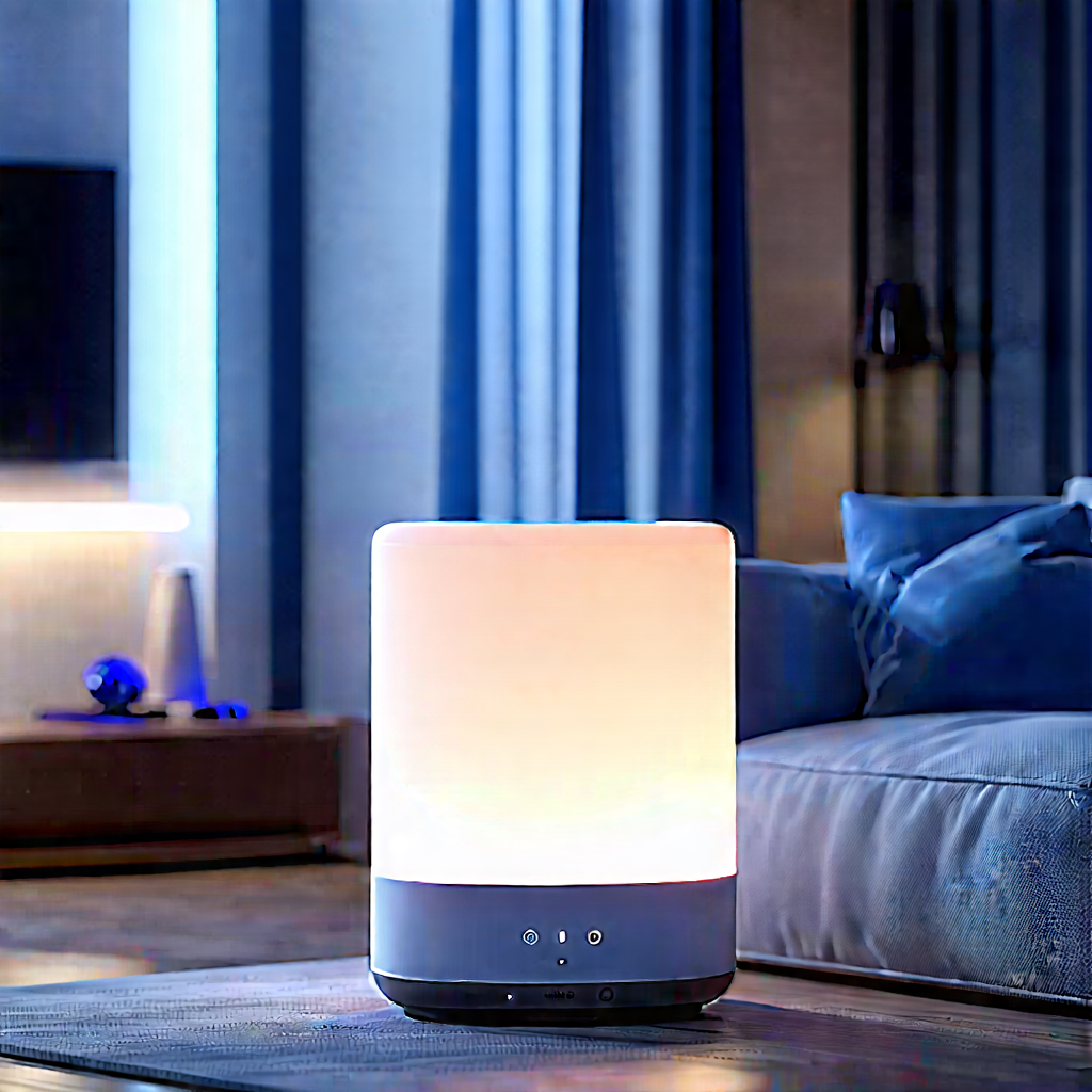 Smart home device with glowing screen