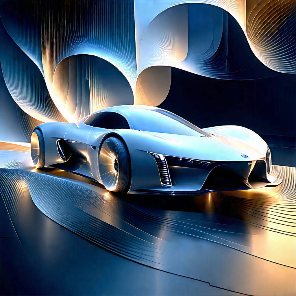 Automotive Technology In Tech Office With Futuristic Parked