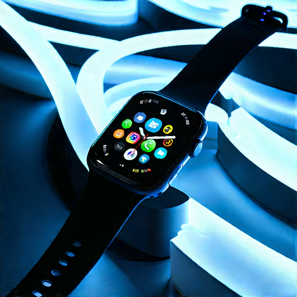 Smart Watch With User Interface With Black Watch