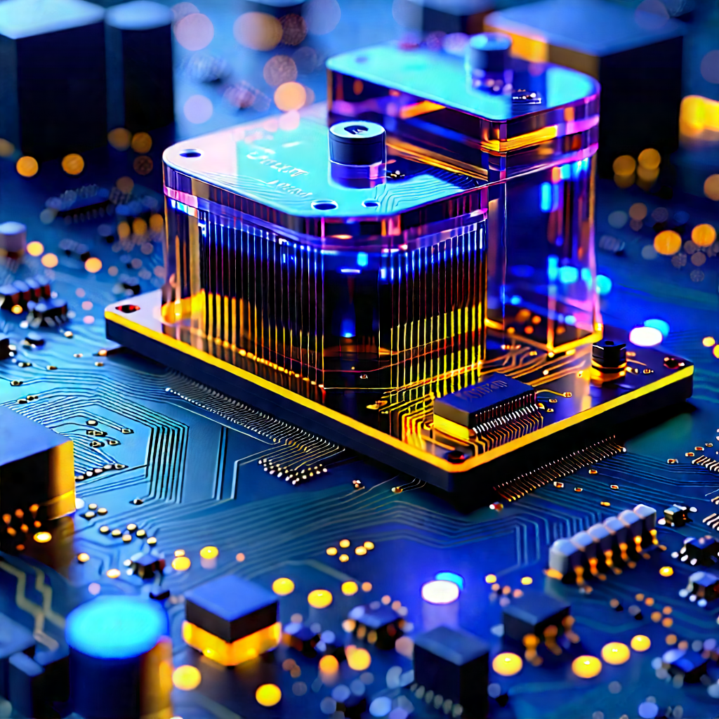 Close-up Of Electronic Circuit With Close-up Computer