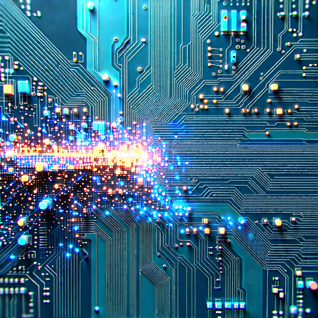 Circuit board with (digital:1.22) particles