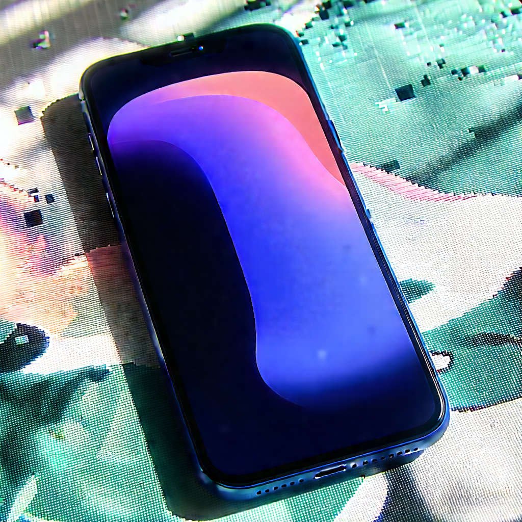 Smartphone With Data Visualization With Blue Cell