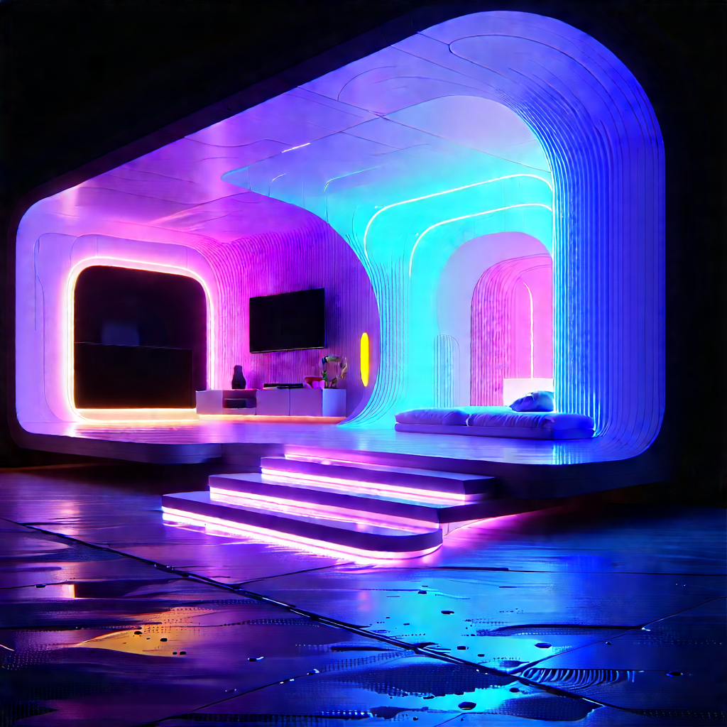 Futuristic Smart Home With Futuristic-looking Room