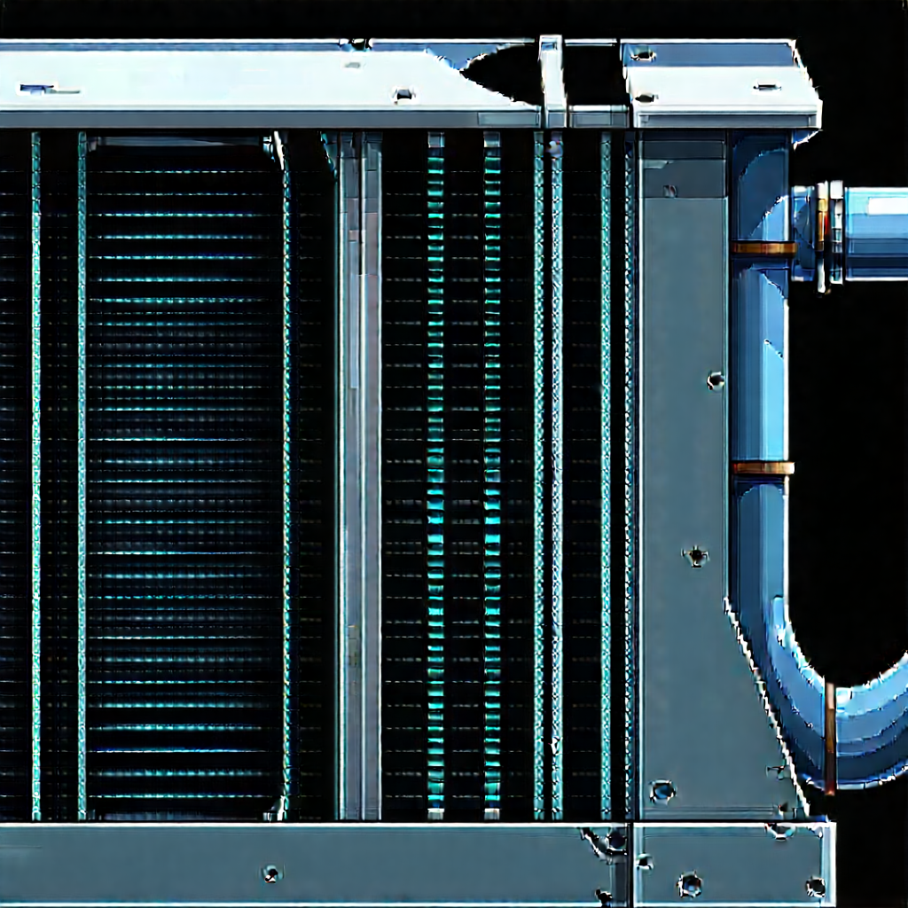 Close-up Of Cooling System With Blue White
