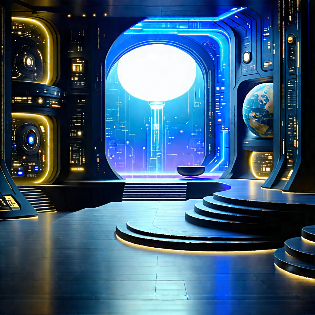 (futuristic:1.26) Innovation Hub With Futuristic Setting,