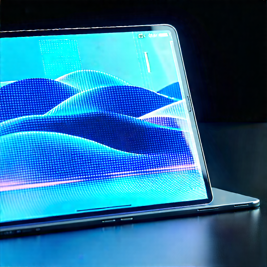 Tablet With Holographic Display With Laptop Computer