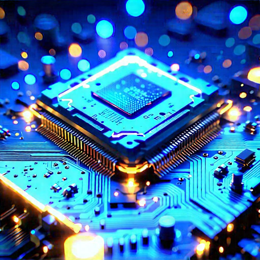 Microchip with blue light (glow:1.5)
