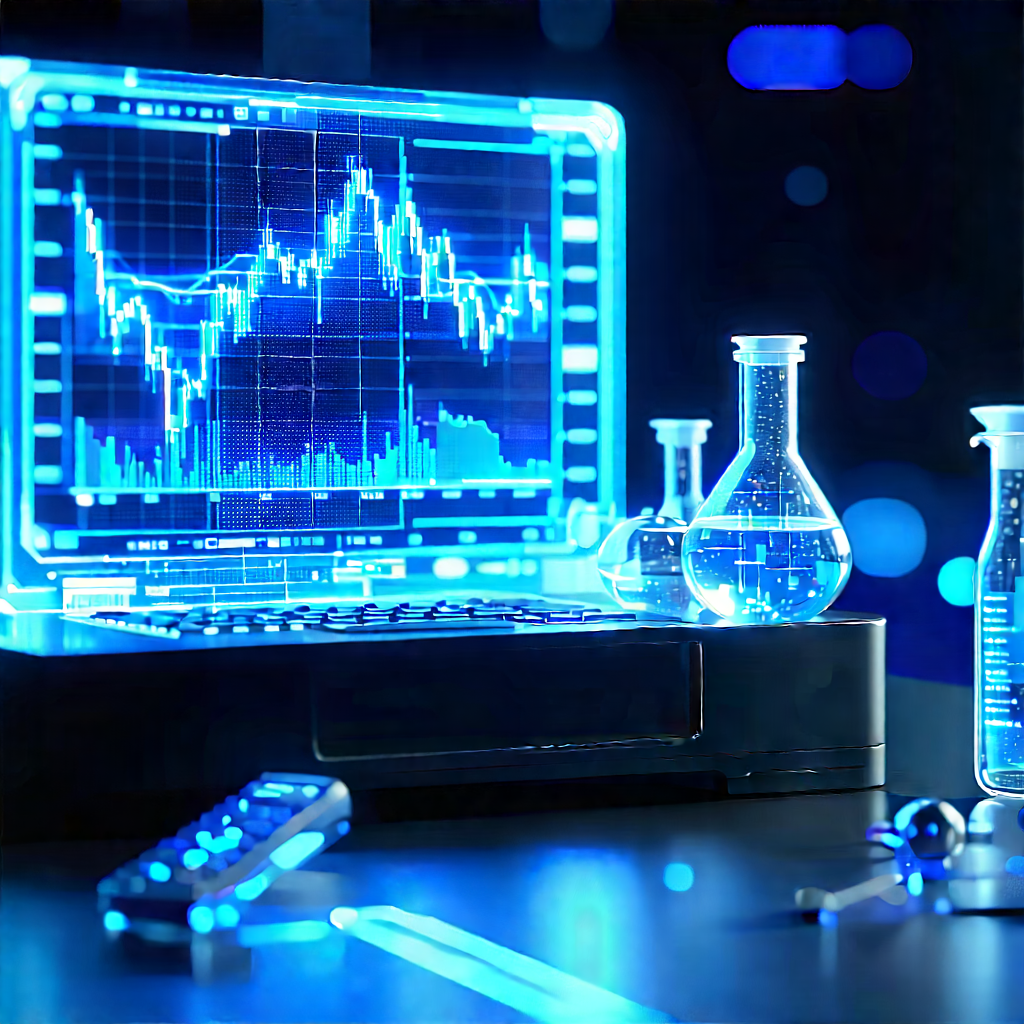 Financial Technology In Modern Laboratory With Computer Monitor