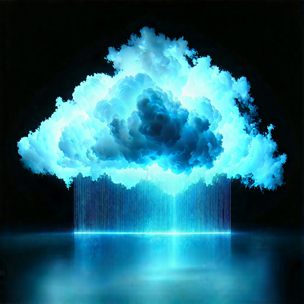 Cloud Computing Visualization With Large, Blue