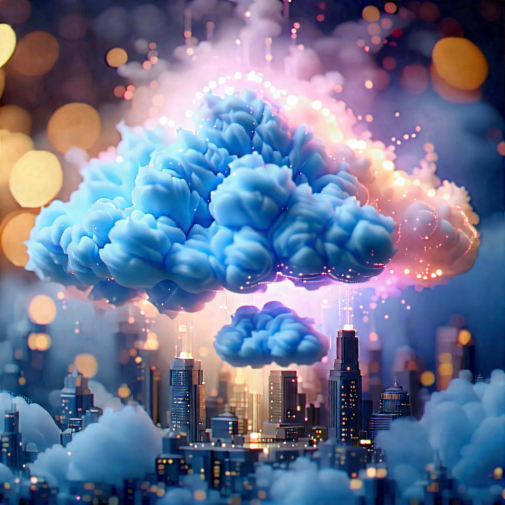 Cloud Computing Visualization With Large, Colorful