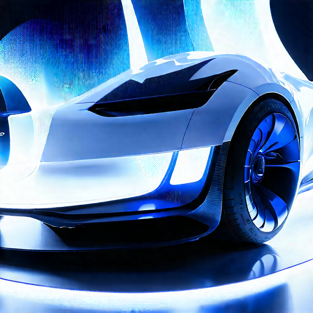 Innovative Electric Vehicle Design With Blue Parked