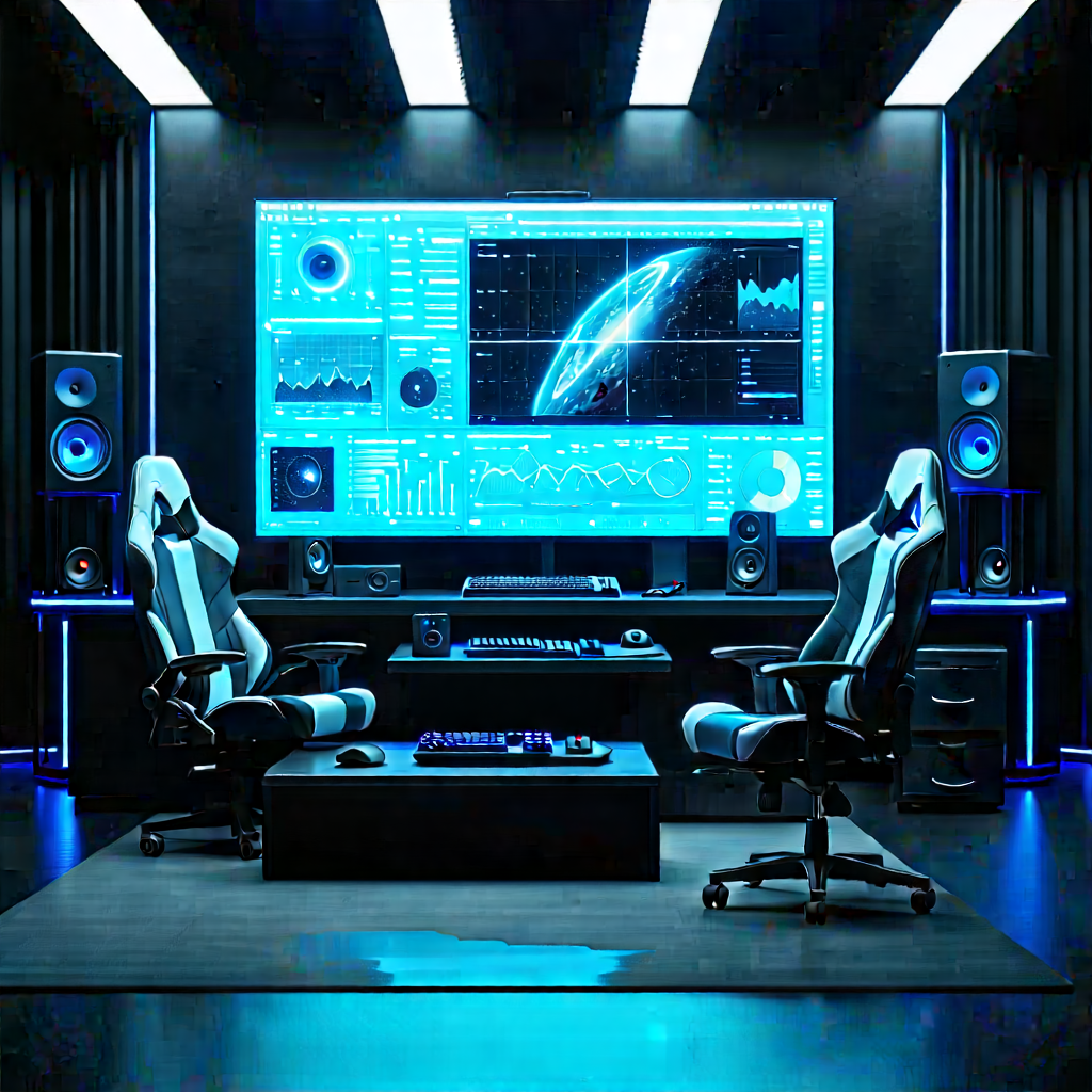 Entertainment Technology In Tech Office With Room Large