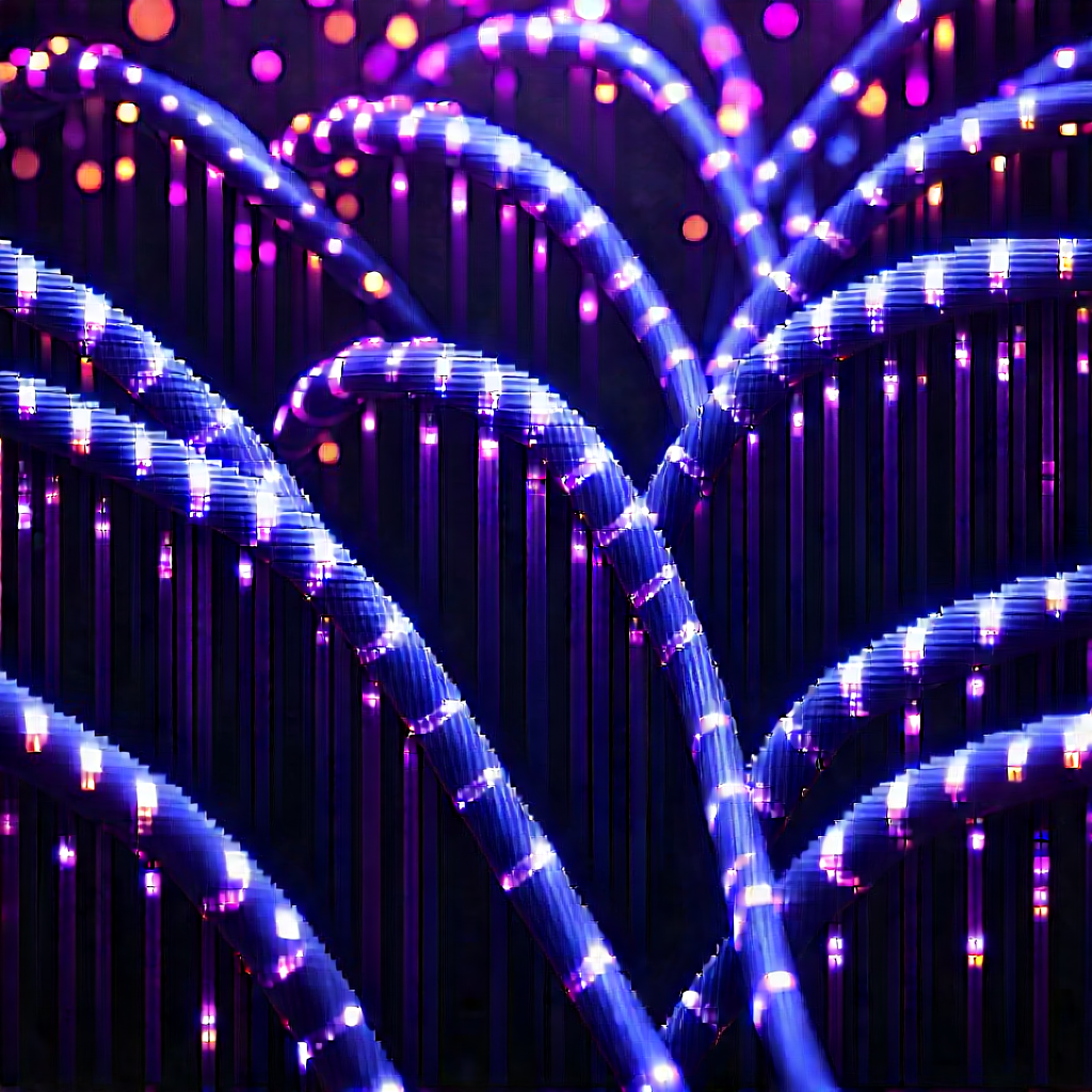 Close-up of fiber optic cables